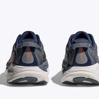 Quarter turn view Men's HOKA Footwear style name Gaviota 6 XWide in color Midnight Blue/ Faded Navy. Sku: 1171936-MLFD