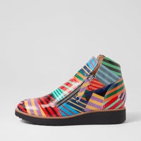 Women's Django & Juliette Ohmy in Black Stripe Multi Patent Leather. Sku: DJ16318B43PL