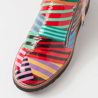 Women's Django & Juliette Ohmy in Black Stripe Multi Patent Leather. Sku: DJ16318B43PL