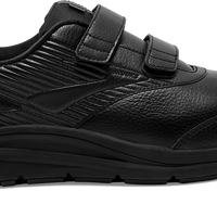 Side view Women's Brooks Footwear style name Addiction Walker V-Strap 2 Double Wide in color Black. Sku: 110320-4E072