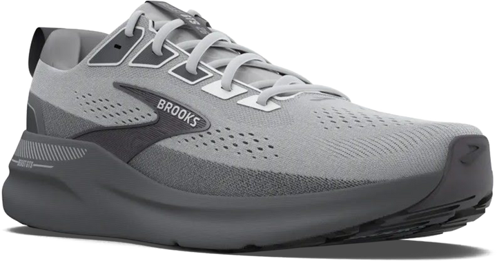 Quarter turn view Men's Brooks Footwear style name Beast GTS 26 Double Wide in color Gray/ Gray/ Blackened Pearl. Sku: 110455-4E004