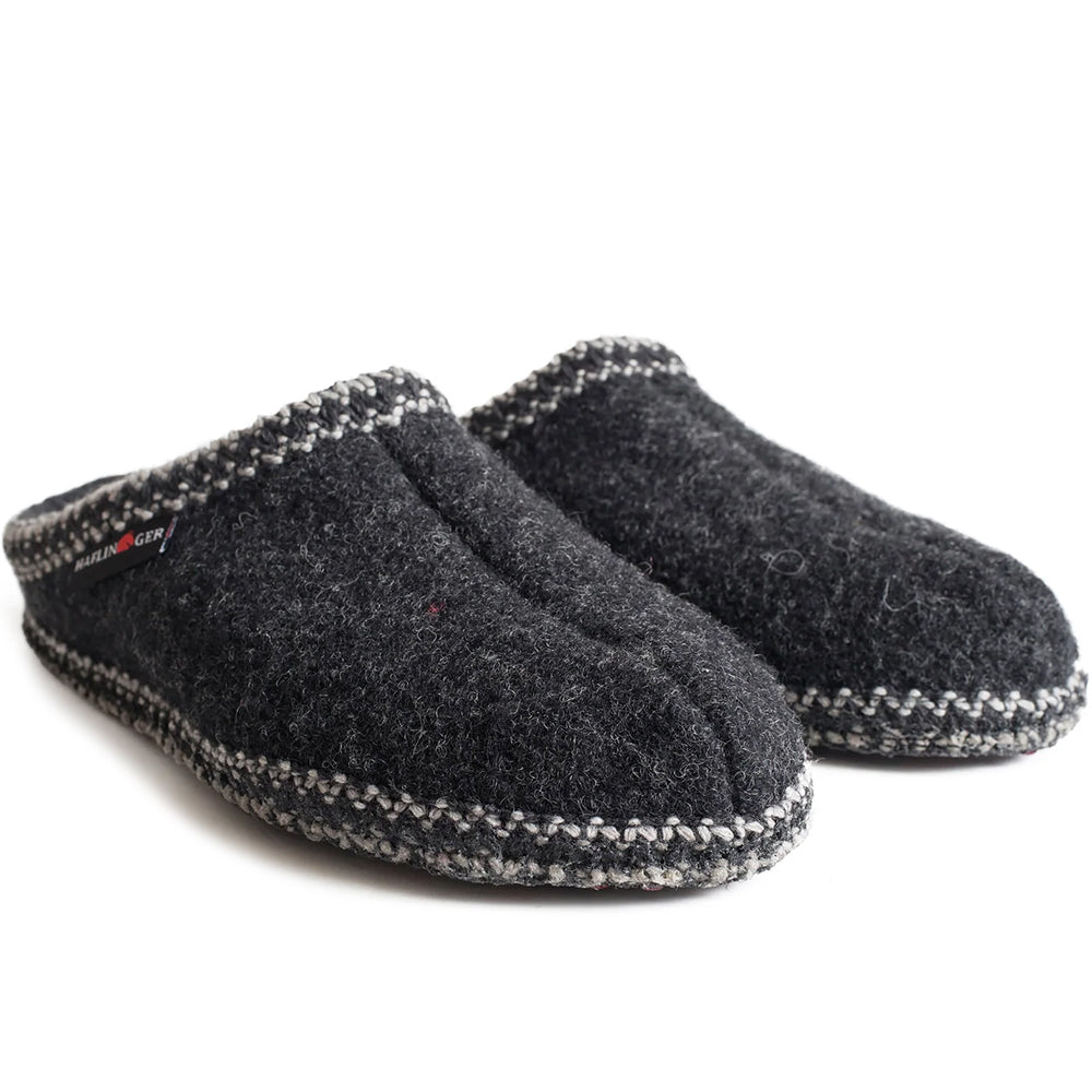 Unisex Haflinger AS Wool Slipper in Charcoal. Sku: 611002-77