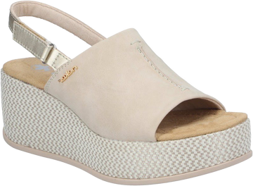 Quarter turn view Women's Rieker Footwear style name Rose 60 in color Ginger/ Palegold. Sku: 69460-62
