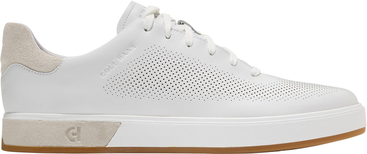 Quarter turn view Men's Cole Haan Footwear style name Grandpro Angleace in color Optic White Multi. Sku: C39791