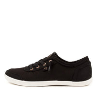 Black shoe with white sole on a white background