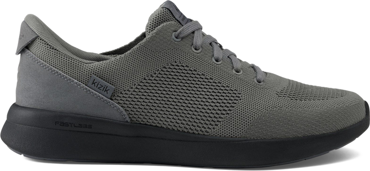 Quarter turn view Men's Kizik Footwear style name Lima 2 Wide in color Smoked Pearl/ Black. Sku: MLIM2606W