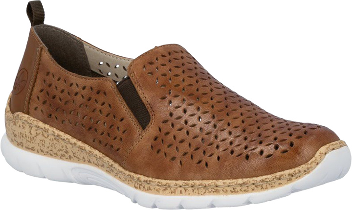 Quarter turn view Women's Rieker Footwear style name Nikita 51 in color Cuoio. Sku: N4251-22