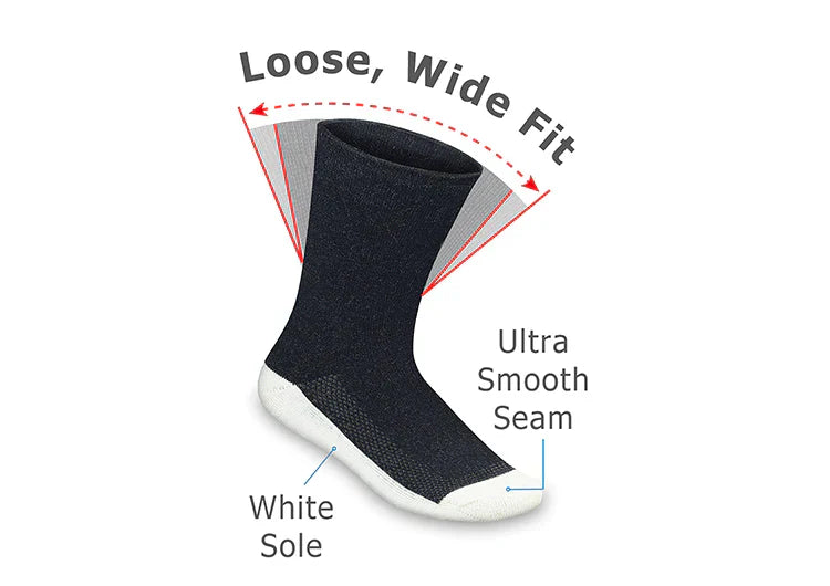 Unisex Orthofeet Biosoft Relaxed Fit Unisex Socks in Black. Sku: SOCK3A1